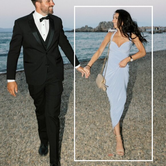Norma Kamali Dresses & Skirts - REVOLVE Norma Kamali Halter Sweetheart Side Drape Gown in Celestial Blue